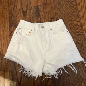 BDG white jean shorts